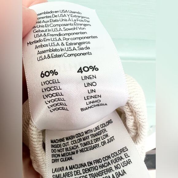 Mother high waisted pouty prep heel pants ultra wide leg linen lyocell cream 28 - Picture 15 of 16